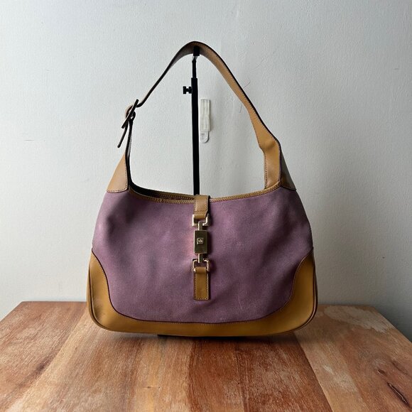 Gucci SUEDE Vintage Jackie O Pink Small - Picture 1 of 13